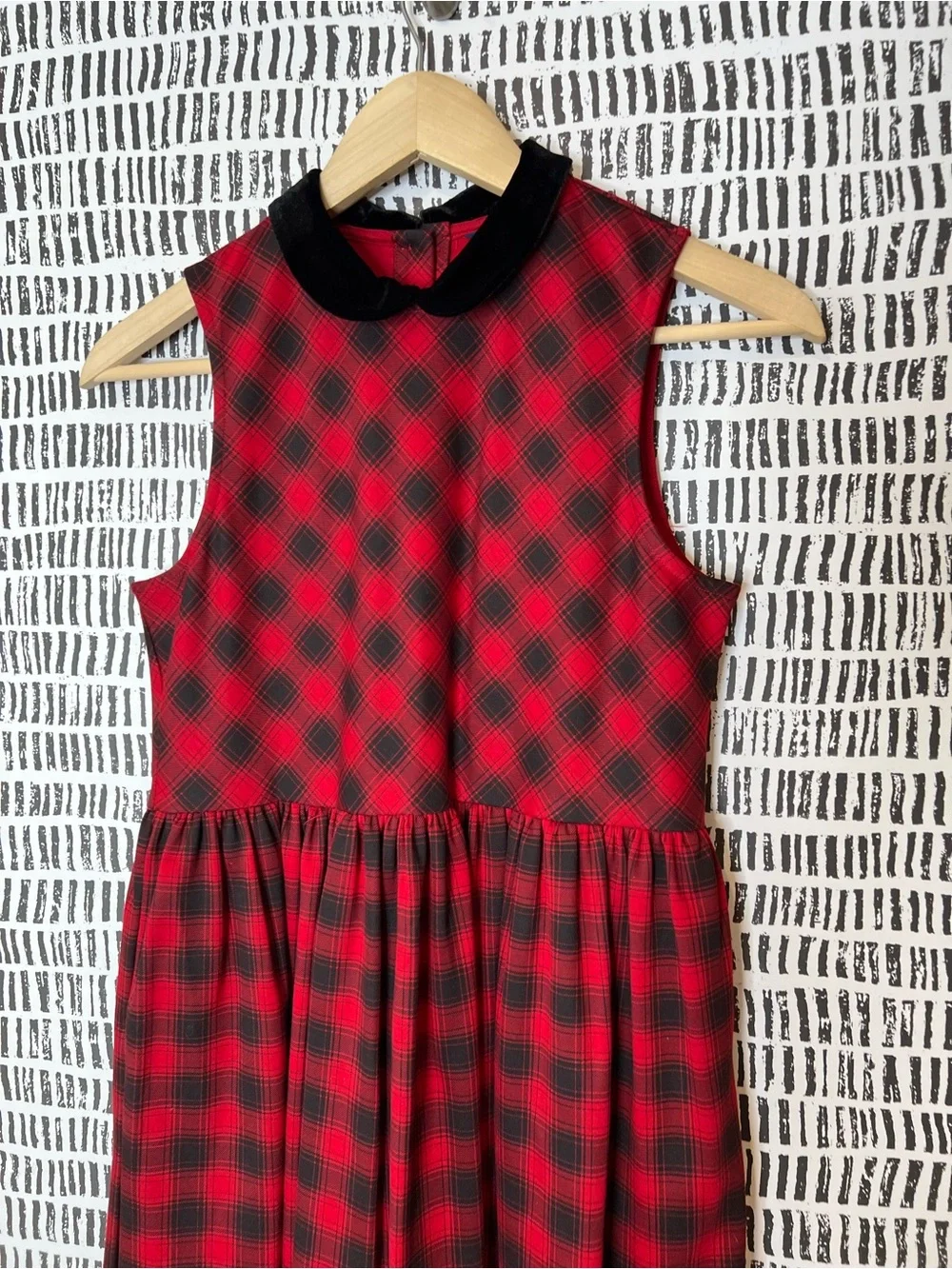 Polo Ralph Lauren red and black plaid sleeveless holiday Christmas dress